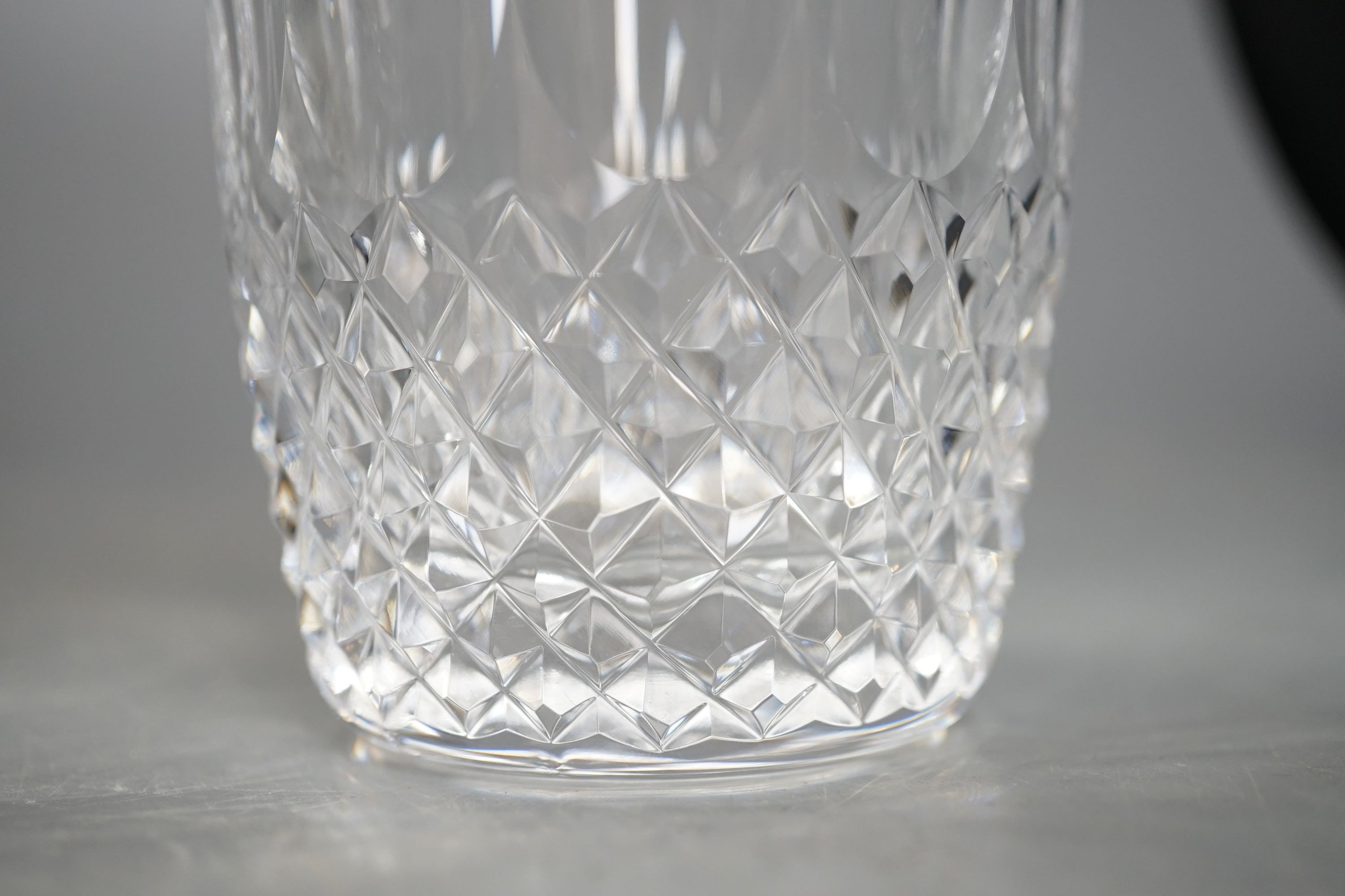 A set of eighteen Waterford cut crystal low goblets and tumblers and twelve further Waterford cut crystal wine glasses in a different pattern